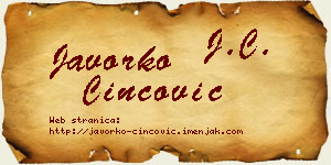 Javorko Cincović vizit kartica